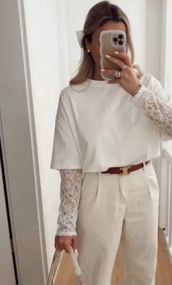 Camiseta oversize encaje