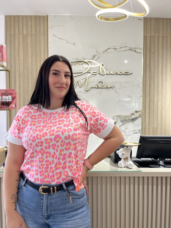 Camiseta flúor leopardo