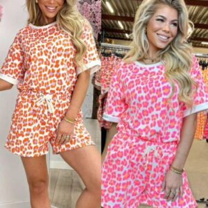 Conjunto dos piezas leopardo