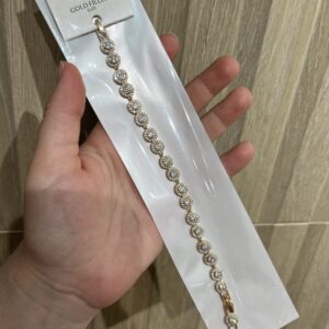 Pulsera inspiración swarovski  oro