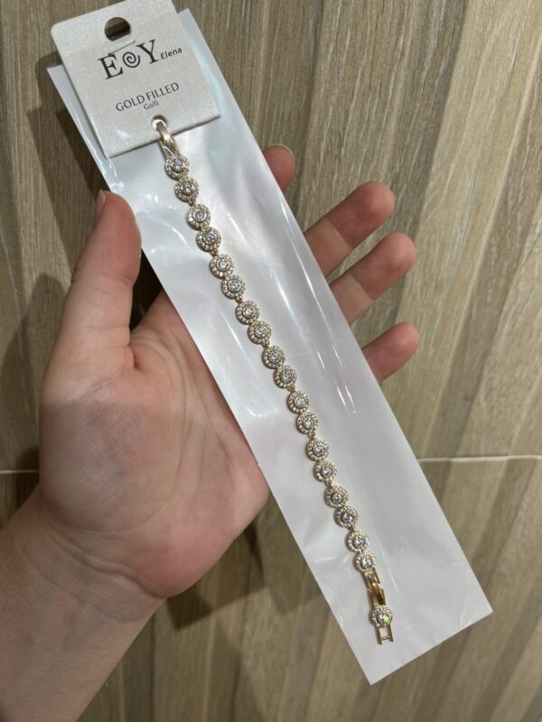 Pulsera inspiración swarovski  oro