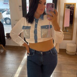 Camisa blanca glitter